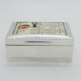 Edwardian Sterling Silver Bridge Playing Cards Box & Marker Antique London