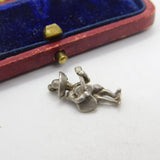 Sterling Silver Sombrero Man Playing a Guitar Charm Pendant Vintage c1970