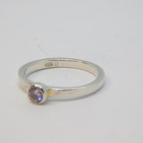 Sterling Silver Spinel Solitaire Band Ring Vintage c1970 Size M