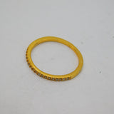 Sterling Silver Gilt CZ Narrow Stacking Band Ring Modern c2000 Size L 1/2