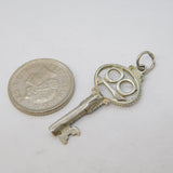 Sterling Silver 18th Birthday Key Charm Pendant Vintage c1970