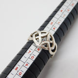 Sterling Silver Celtic Knot Pattern Band Ring Vintage c1970 Size M UK