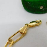 Sterling Silver Gilt Trombone Link Chain Bracelet Vintage c2000