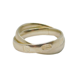Sterling Silver Double Band Ring With Hallmarks Contemporary 2001 London Size S