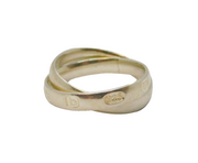 Sterling Silver Double Band Ring With Hallmarks Contemporary 2001 London Size S