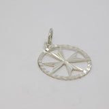 Sterling Silver Textured Cut-Out Maltese Cross Charm Pendant Vintage c1970
