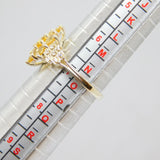 Sterling Silver 7 Citrine & White Sapphire Cluster Ring Vintage c1970 Size N 1/2