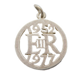 Sterling Silver Silver Jubilee Charm Pendant Vintage c1970s