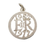 Sterling Silver Silver Jubilee Charm Pendant Vintage c1970s