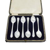 Victorian Boxed Set of Mother of Pearl Caviar Spoons Antique c1880s