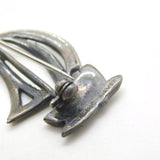 Sterling Silver Marcasite Set Sailing Ship Brooch Pin Antique c1930 Art Deco