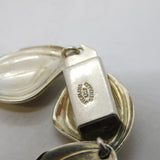S. Christian Fogh Danish Sterling Silver Leaf Pattern Bracelet Vintage c1960s