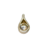 Sterling Silver Spinel Solitaire Set Peardrop Small Drop Pendant Vintage c1970