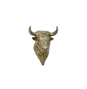 Sterling Silver Bull Or Steer Head Plaque Style Charm Pendant Vintage c1970s