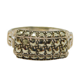 Sterling Silver Art Deco 4 Tier Marcasite Dress Ring Antique c1930 Size M