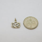 Sterling Silver Lotus Form Charm Pendant Modern c2000s