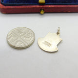 Sterling Silver and Enamel Christchurch Shield Charm Pendant Vintage c1970