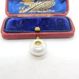 Sterling Silver and White Pearl Bead Charm Pendant Vintage c1970