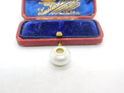 Sterling Silver and White Pearl Bead Charm Pendant Vintage c1970