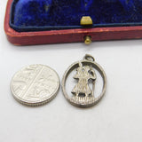 Sterling Silver St Christopher Travel Charm Pendant Vintage c1970