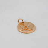 Rose-Gold On Sterling Silver Etched Flower Pattern Charm Pendant Vintage c2000