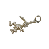 Sterling Silver Cartoon Bunny Rabbit Charm Pendant Vintage c1970s