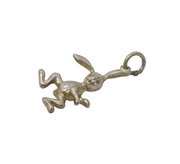 Sterling Silver Cartoon Bunny Rabbit Charm Pendant Vintage c1970s