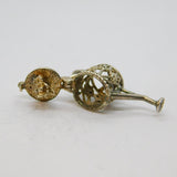 Sterling Silver CHIM Watering Can With Flower Charm Pendant Vintage c1970s