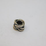 Sterling Silver Braid Pattern Charmbead For Bracelet Vintage c2000