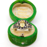 Sterling Silver Spinel & Citrine Set Dress Ring Vintage c1970 Size M UK