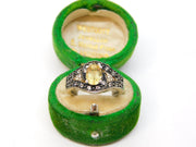 Sterling Silver Spinel & Citrine Set Dress Ring Vintage c1970 Size M UK
