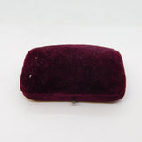 Edwardian Purple Velvet Jewellery Brooch Box Antique c1910s