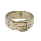 Edwardian Sterling Silver Buckle Sweetheart Band Ring Antique 1902 Size W