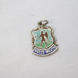 Sterling Silver Hell's Mouth Enamel Shield Charm Pendant Vintage c1970