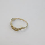 Sterling Silver Patterned Wavy Band Dress Ring Vintage c1970 Size L