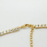 Sterling Silver Gilt Graduating Paste Set Necklace Butterfly Clasp Vintage
