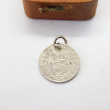 Sterling Silver King George V Threepence Coin Charm Pendant Antique 1920