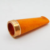 Edwardian 9ct Rose Gold Block Amber Cheroot Holder Antique 1909 Birmingham