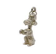 Sterling Silver Cast Poodle Dog Charm Pendant Vintage c1970