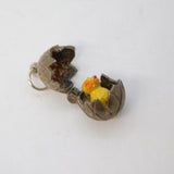 Sterling Silver Enamel Chick in the Egg Opening Charm Pendant Vintage c1970