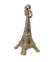 Sterling Silver Eiffel Tower French Charm Pendant Vintage c1970