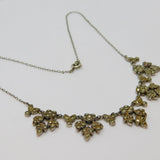 Sterling Silver Marcasite Leaf Form Art Deco Collar Necklace Antique c1930