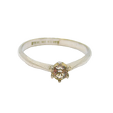 Sterling Silver Paste Solitaire Engagement Band Ring Vintage c1970 Size O
