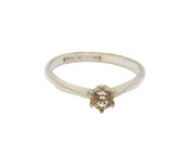 Sterling Silver Paste Solitaire Engagement Band Ring Vintage c1970 Size O