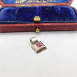 Sterling Silver and Pink Topaz Charm Pendant Vintage c1970