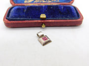 Sterling Silver and Pink Topaz Charm Pendant Vintage c1970