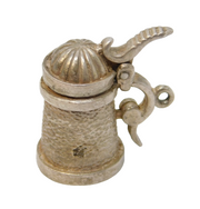 Sterling Silver Lidded Beer Stein Charm Pendant Vintage c1970