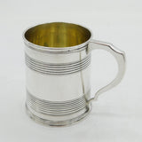 William IV Sterling Silver Lined Pattern Christening Mug Antique 1833 London