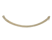 Sterling Silver Woven Pattern Link Bracelet Vintage c1970s