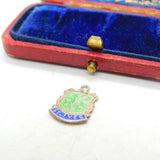 Sterling Silver and Coloured Enamel Travel Shield St Ives Charm  Vintage c1970
